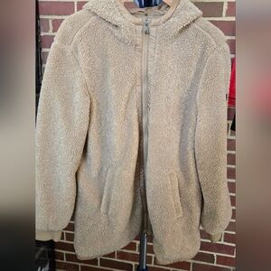 1 Madison Expedition‎ Heritage Collection Womens Hooded Sherpa Fleece Latte Sz L